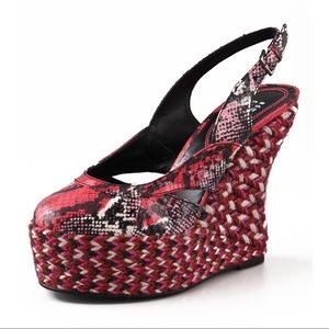 Worn twice Snakeskin Leather Wedges